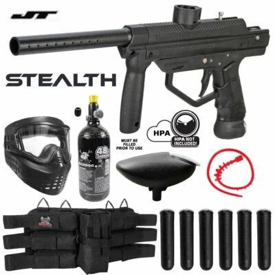 Pistola de paintball semiautomática de titanio HPA Maddog JT Stealth paquete inicial Foto 1 de 4