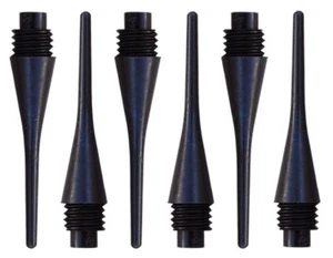 100 Bulls Cono 1/4" Rosca Grande Plástico Punta Suave Dardo Puntos - Negro - Imagen 1 de 1