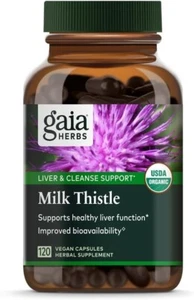 Gaia Herbs Milk Thistle 120 Vegan Capsules - Picture 1 of 2