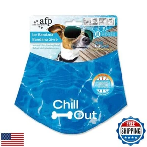 ALL FOR PAWS Chill Out Dog Ice Bandana, Instant Cooling Pet Bandana, Breathab - Picture 1 of 5
