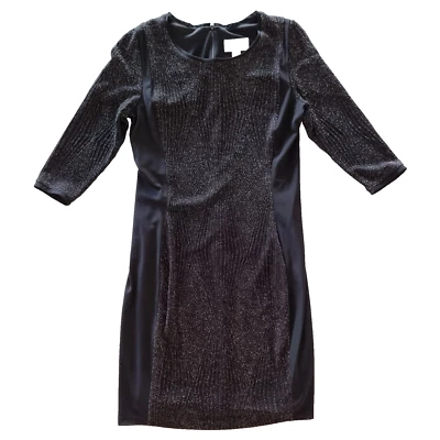 Vestido Joseph Ribkoff Negro Metálico Hasta la Rodilla Talla 14 EE. UU. 10 Manga Media Elastizado Foto 1 de 4