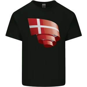 Curled Denmark Flag Danish Day Football Kids T-Shirt Childrens - Picture 1 of 55