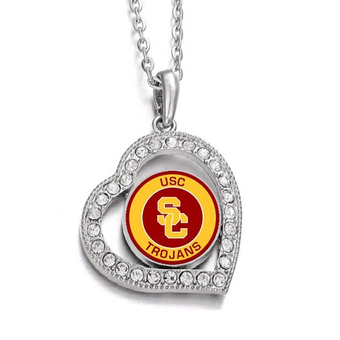 USC Trojans Women Sterling Silver Link Chain Necklace With Pendant D19 Cover
