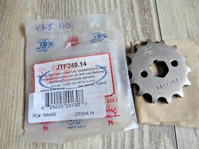 JT Sprockets  JTF249.14  Steel Front Sprocket 14T AR50 AR80 KD80 KLX110 DZR OM9 - Image 1 of 2