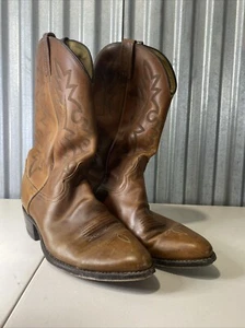 Dan Post Milwaukee Men's Brown And Tan Leather Western Cowboy Boots 12D - Picture 1 of 8