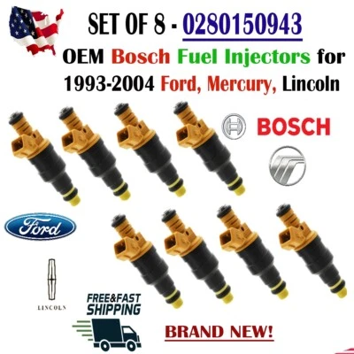 Nuevos inyectores Bosch OEM x8 4 orificios IV generación mejorados para Ford Mercury Lincoln 93-04 Foto 1 de 4