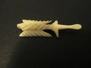 WATER BUFFALO BONE BALI VINTAGE ANTIQUE MINI SPOON FLYING FISH PISCES CHARM-NEW - Picture 1 of 3