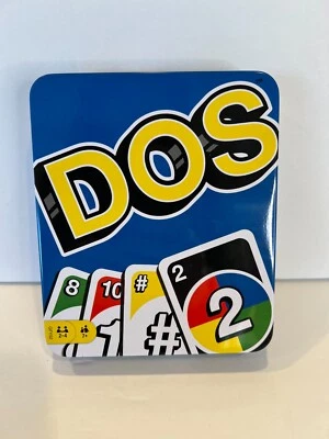 Mattel DOS Card Game from Makers of UNO Family Game Metal Case GFY52 2018 - Image 1 of 4