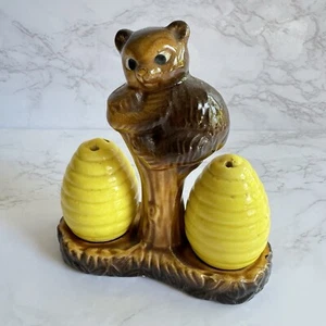 Vintage Bär & Bienenstöcke Salz/Pfefferstreuer Set Hergestellt in Japan Ist-Zustand - Bild 1 von 13
