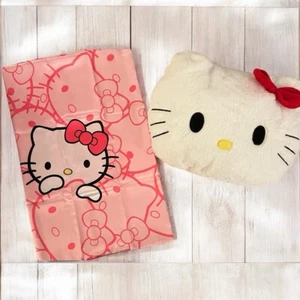 Hello Kitty Satin Pillowcase & Plush Throw Pillow - Picture 1 of 4