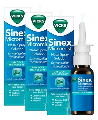 Vicks Sinex Micromist Aqueous Nasal Spray Solution 15ml - Pack 3