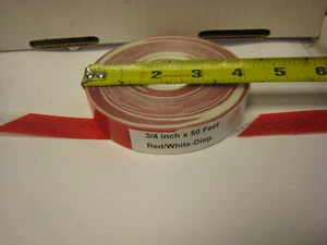 3M BRZ983L SILVER & RED Reflective Diagonal Stripe Conspicuity Tape 3/4" x 50' - Picture 1 of 6