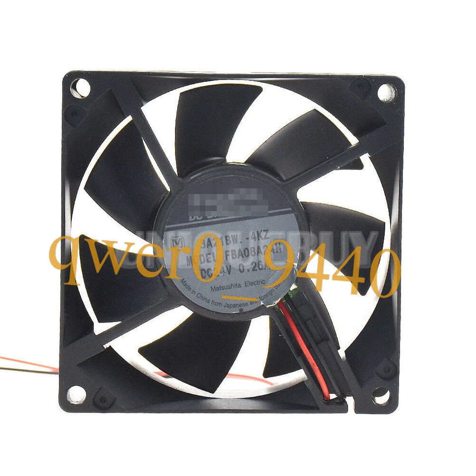 Inverter Cooling Fan FBA08A24H for Panaflo 24V 0.26A Fluid Bearing 80*25mm 2Pin - Image 1 of 4