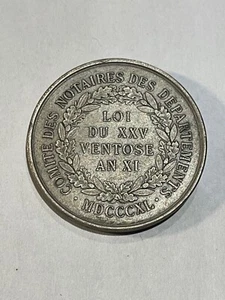 Jeton Napoléon Bonaparte Premier Consul Comité des Notaires 1840 Argent (L44/3) - Picture 1 of 6