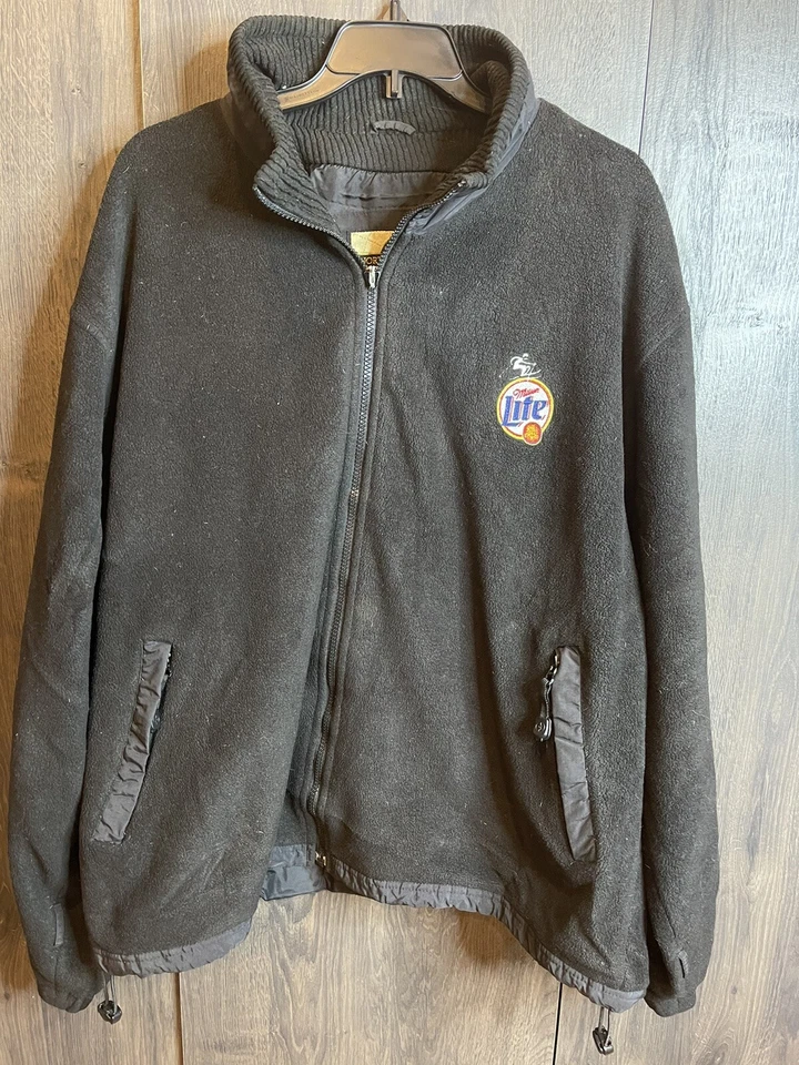 Chaqueta XL de Colección Miller Lite Para Hombres Cremallera Completa Entrega Guy Master Liner Negra Foto 1 de 4