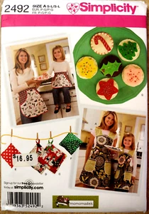 New Simplicity 2492 Childs/Misses Apron w/pockets Felt Food, Potholders, Sachet - Picture 1 of 10