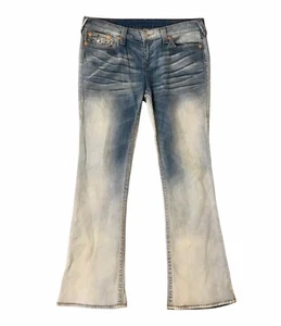 True Religion Joey Boot Cut Flare Jeans Flap Pockets Fade Western Flare Sz 32 - Picture 1 of 12