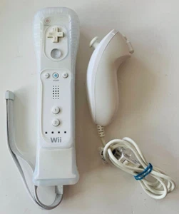 Official Nintendo Wii Wiimote Controller w/ Motionplus Adapter + Sleeve Nunchuck - Picture 1 of 2