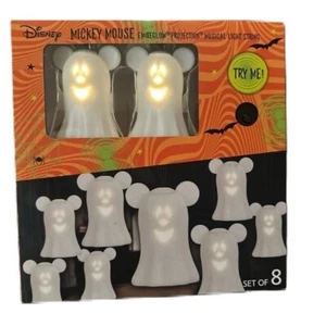 Mickey Mouse Ghost String Lights NEW Singing Monster Mash Halloween White - Picture 1 of 4