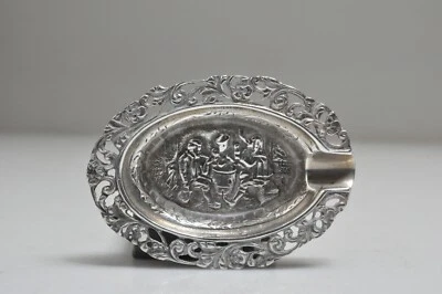 Antiguo cenicero Repousse 830 plateado soporte para cigarrillos/bolígrafo Escandinavia 22 gr Foto 1 de 4