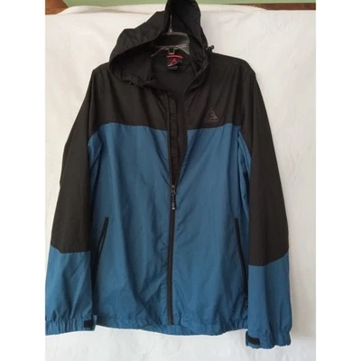 Gerry Mens M Blue Black Lightweight Rain Windbreaker Hooded Jacket Coat - Image 1 of 4