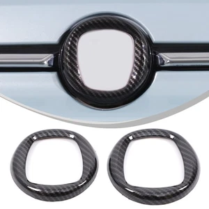 ABS Carbon Fiber Front & Rear Emblem Rings For Fiat 500 Abarth 595 695 2016+ - Bild 1 von 12