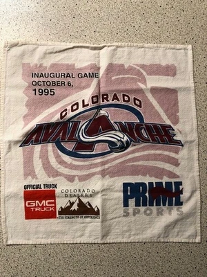 Toalha de jogo inaugural Colorado Avalanche 6 de outubro de 1995 hóquei NHL - Imagem 1 de 2