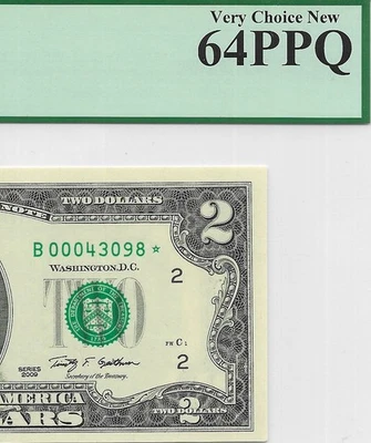 2009 $2 NEW YORK *  STAR * ⭐️. PCGS Very Choice NEW 64 PPQ. Only 128,000 Printed - Image 1 of 3