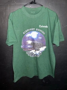 T-shirt uomo vintage anni 90 aquila calva punto singolo grande verde grafica USA impulso - Foto 1 di 8