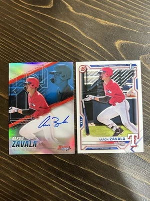 Aaron Zavala 2021 Bowman's Best Baseball Best of 2021 Refractor Auto #B21-AZ - Image 1 of 4