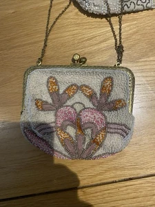 Vintage Floral Tapestry Bag With Chain Ladies Evening Bag - Picture 1 of 3