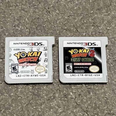 Yokai Watch 1 2 Bony Spirits Not For Resale Demo Game Nintendo 3DS Lot Of 2 - Image 1 of 4
