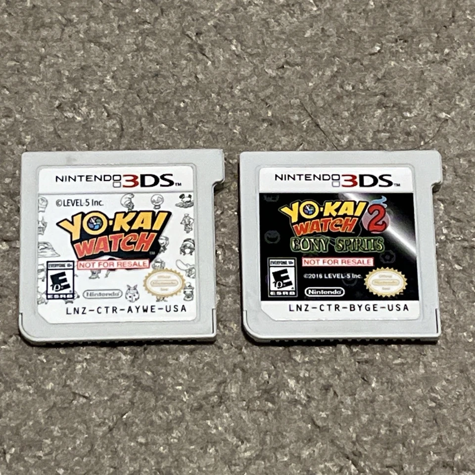 Yokai Watch 1 2 Bony Spirits Not For Resale Demo Game Nintendo 3DS Lot Of 2 - Image 1 of 4