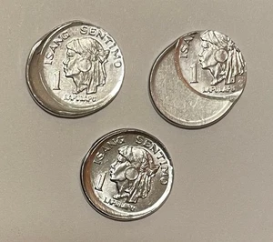 1974 lot of three Philippines 1 Sentimo broadstruck and off center error coins - Picture 1 of 2