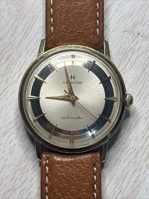 Reloj automático para hombre Hamilton Accumatic A-602 vintage funcionando 10K RGP Pie Pan Foto 1 de 4