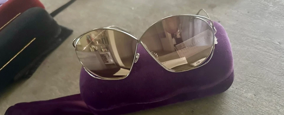 Óculos de sol Christian Dior Stellaire 2 ouro/prata metal espelhado autêntico - Imagem 1 de 4