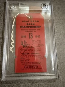 JACK NICKLAUS signed 1962 US OPEN ticket/badge OAKMONT 1st Major BAS Slabbed - Picture 1 of 8
