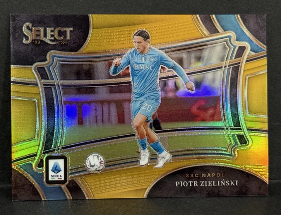 2023-24 Panini Select Serie A Napoli Piotr Zielinski Field Level Gold Prizm /10 - Image 1 of 4