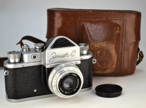 ¡TOTALMENTE REPARADO! Cámara SLR "ZENIT-C" 1959 URSS + lente Industar-50 f3,5/50 mm (05) - Imagen 1 de 9