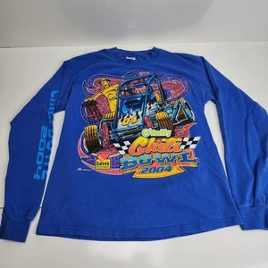 VTG 2004 O'Reilly Chili Bowl Tulsa Raceway Blue Long Sleeve Shirt Men's Size M - Picture 1 of 8