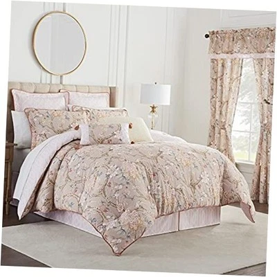  Juego de edredón de 4 piezas de algodón Peony Gardens, ropa de cama adornada para todas las estaciones,  Foto 1 de 4