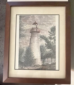 Lighthouse Painting by Frank Evans, 1253/5000 (8 3/4” X 13 3/4” Framed, Signed)" - Picture 1 of 6