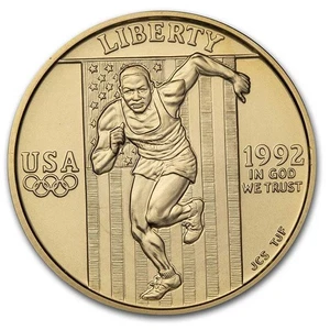 1992-W Gold $5 Commem Olympic BU (Capsule Only) - Picture 1 of 2