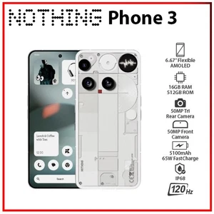 Nothing Phone 3 5G WHITE 16GB+512GB Dual SIM Unlocked Android Cell Phone - Picture 1 of 5