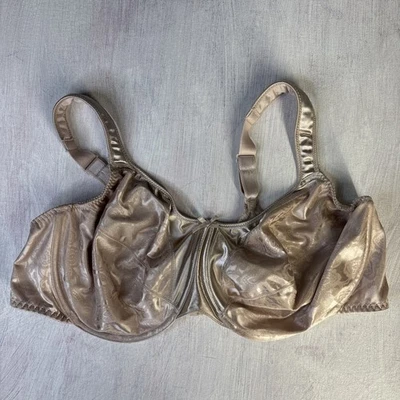 Vintage Bali 3562 Beyond Beautiful Minimizer Bra Satin Womens 48C Brown satin - Image 1 of 4