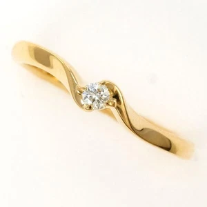 Jewelry Japanese brand 18K Yellow gold ring 9.5 size Diamond Free shipping Used - Picture 1 of 6
