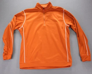Nike Golf 1/4 Zip Sweatshirt Mens Therma Fit Pullover Orange Fleece Lined Logo L - Picture 1 of 11