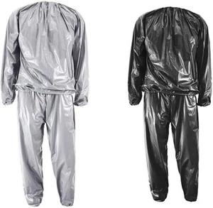 Heavy Duty Fitness Weight Loss Sweat Sauna Suit Exercise Gym Anti-Rip(Silver,... - Picture 1 of 5