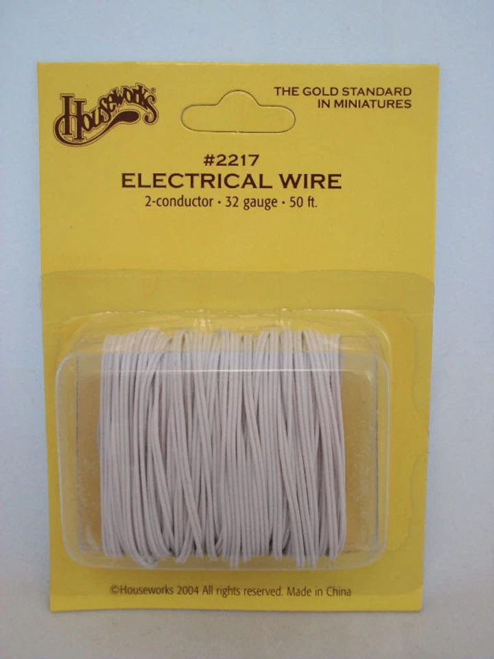 HOUSEWORKS Electrical Wire 32 gauge 50' 2 strand dollhouse #2217