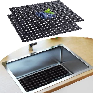 Kitchen Sink Protector Mat - 2Pack Adjustable Sink Protectors for Kitchen Stainl - Picture 1 of 8